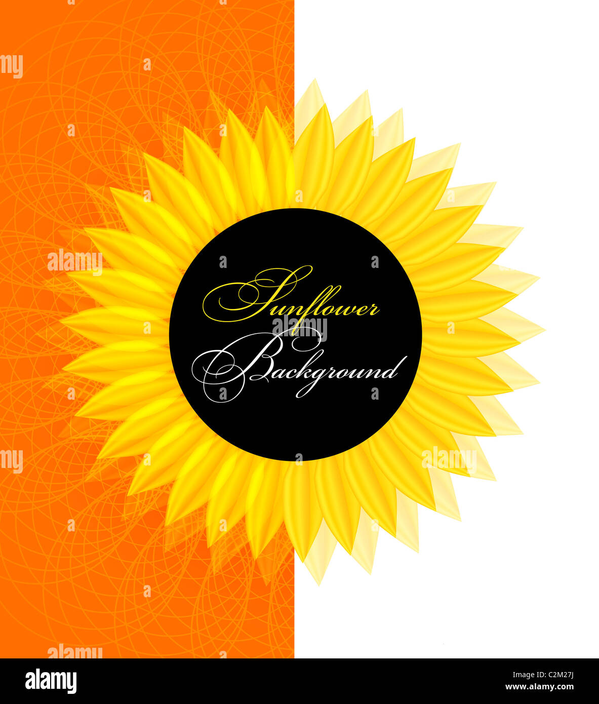 Abstract yellow sunflower background. Vector illustration template ...
