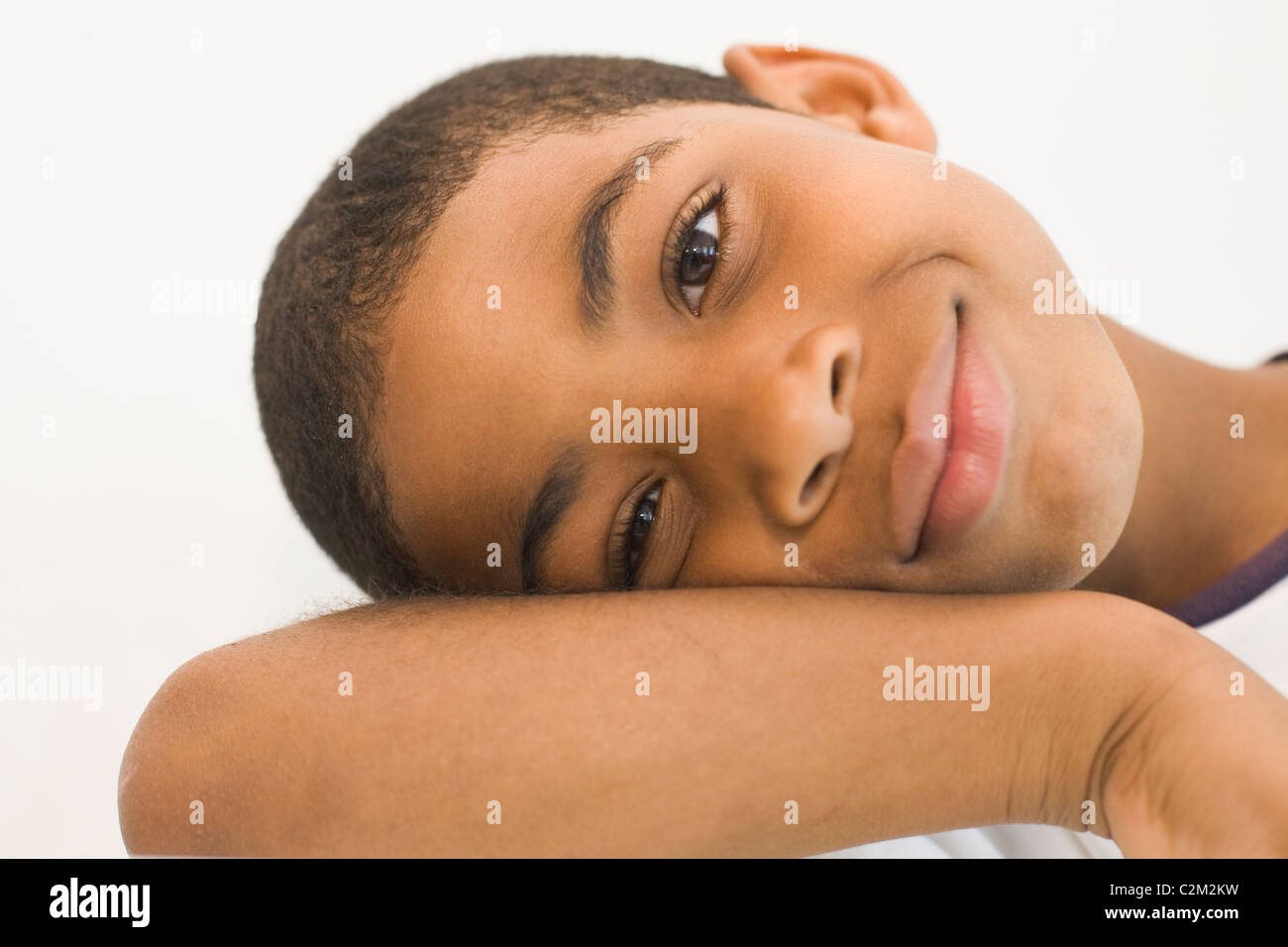 Portrait of a black boy Stock Photo