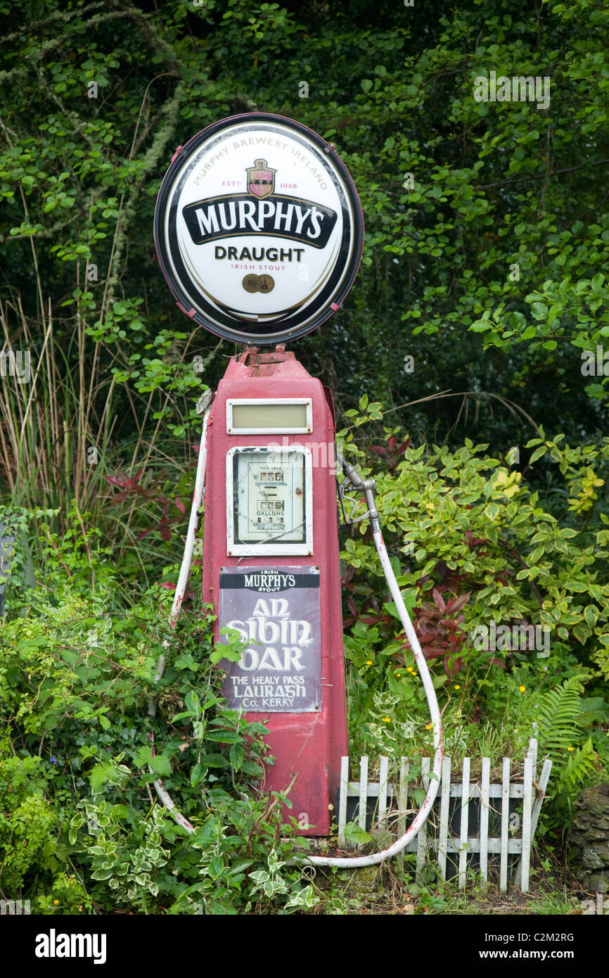 Stout on pump, Laragh village, Beara Peninsula, County Kerry, Ireland. Stock Photo
