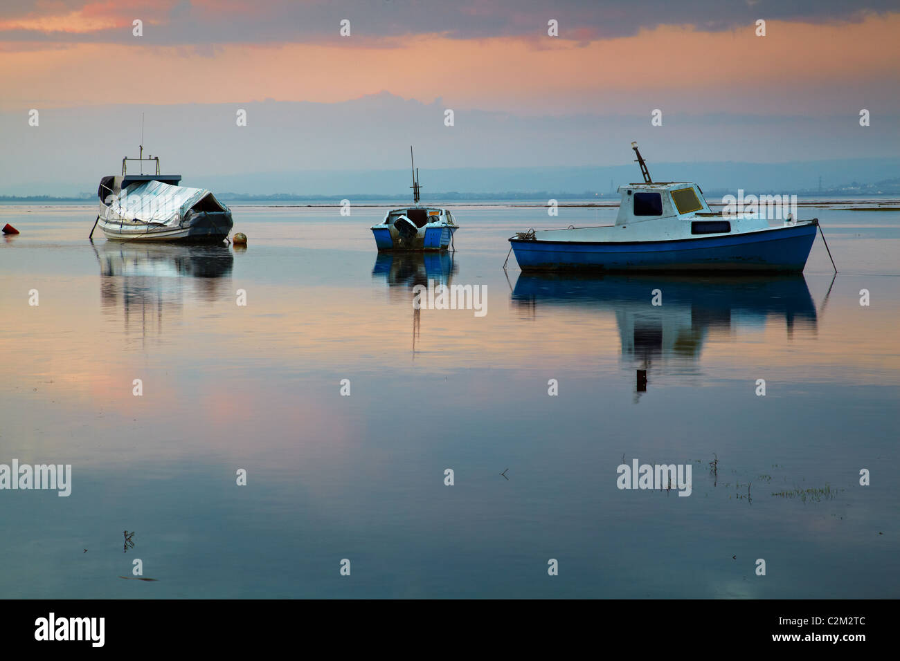 High tide at Penclawdd, Gower, Wales Stock Photo