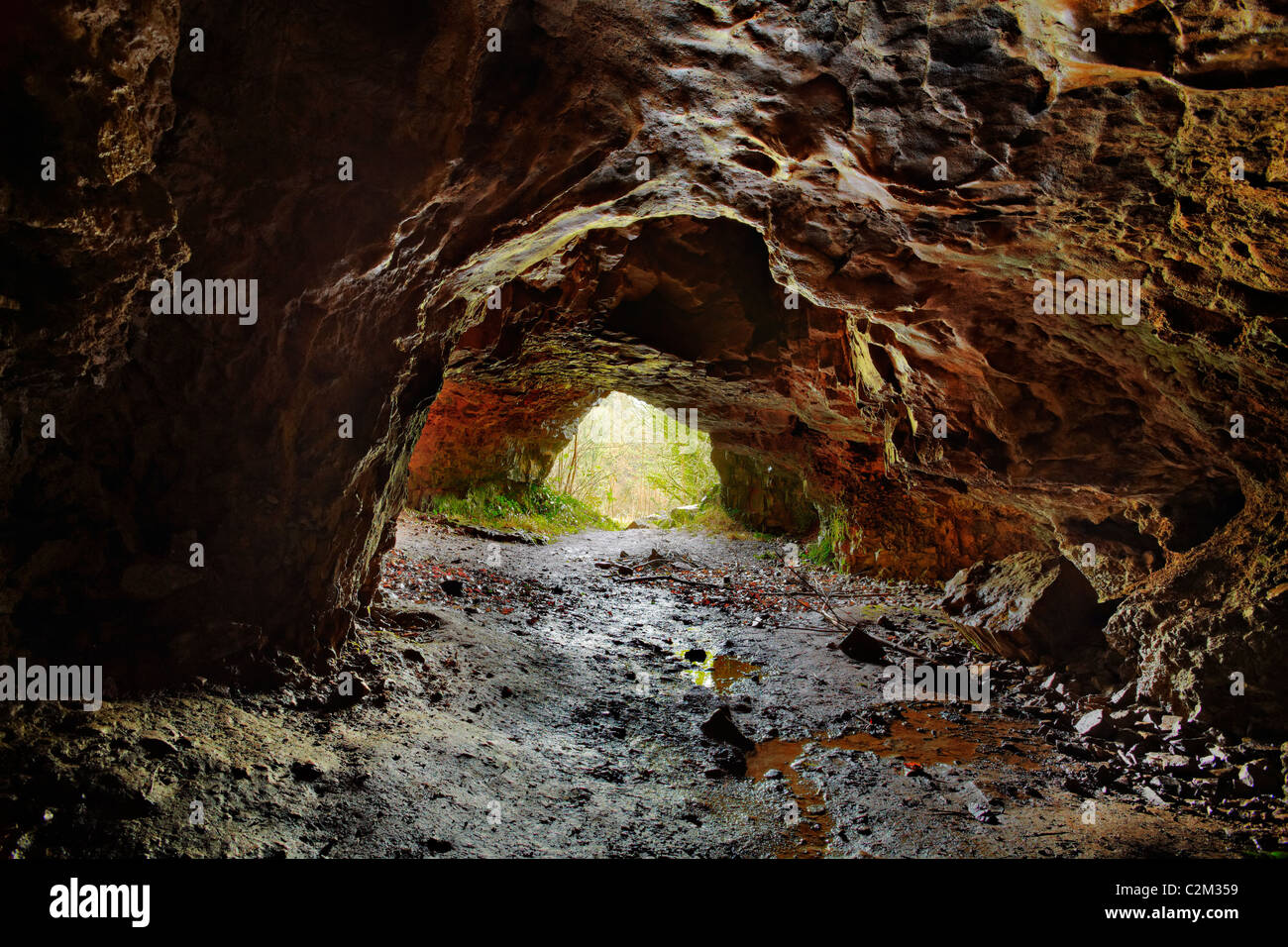 Cat Hole Cave, Park Wood, Parkmill, Gower, Wales Stock Photo Alamy