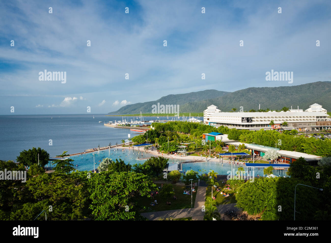 Esplanade Lagoon and The Pier shopping centre on the waterfront. Cairns, Queensland, AUSTRALIA