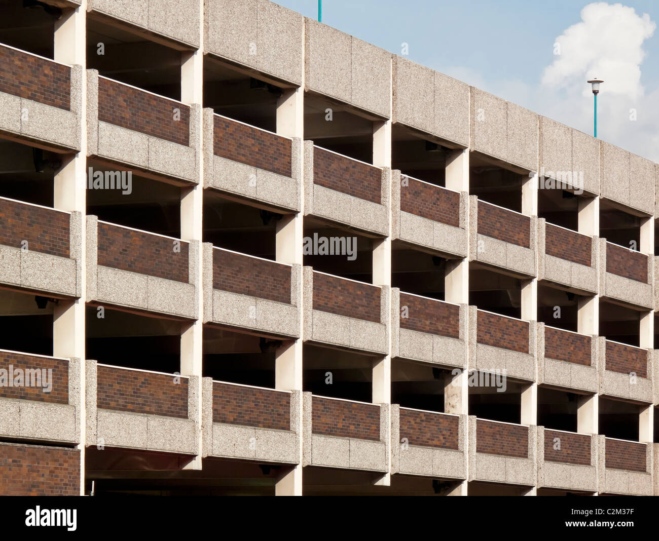 Reinforced concrete multi storey car park in the Broadmarsh Centre Nottingham England UK Stock Photo