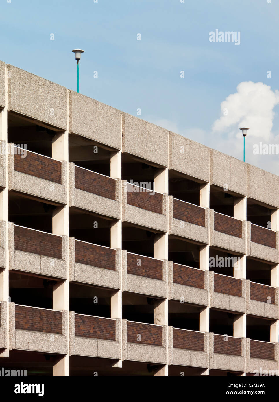 Reinforced concrete multi storey car park in the Broadmarsh Centre Nottingham England UK Stock Photo
