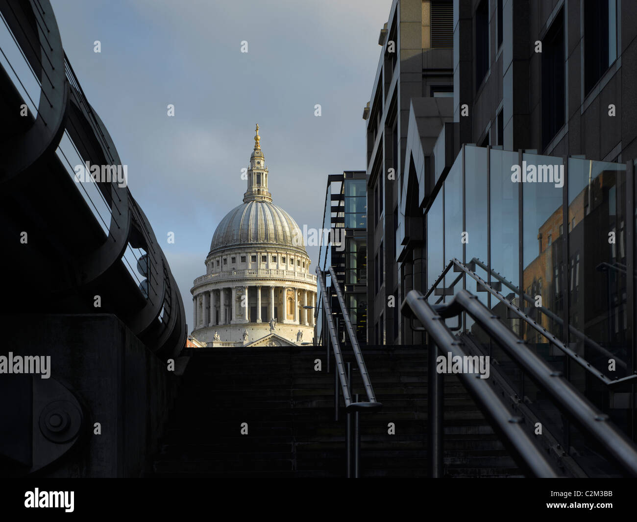 Glimpse of St. Paul's Cathedral dome, London. Stock Photo