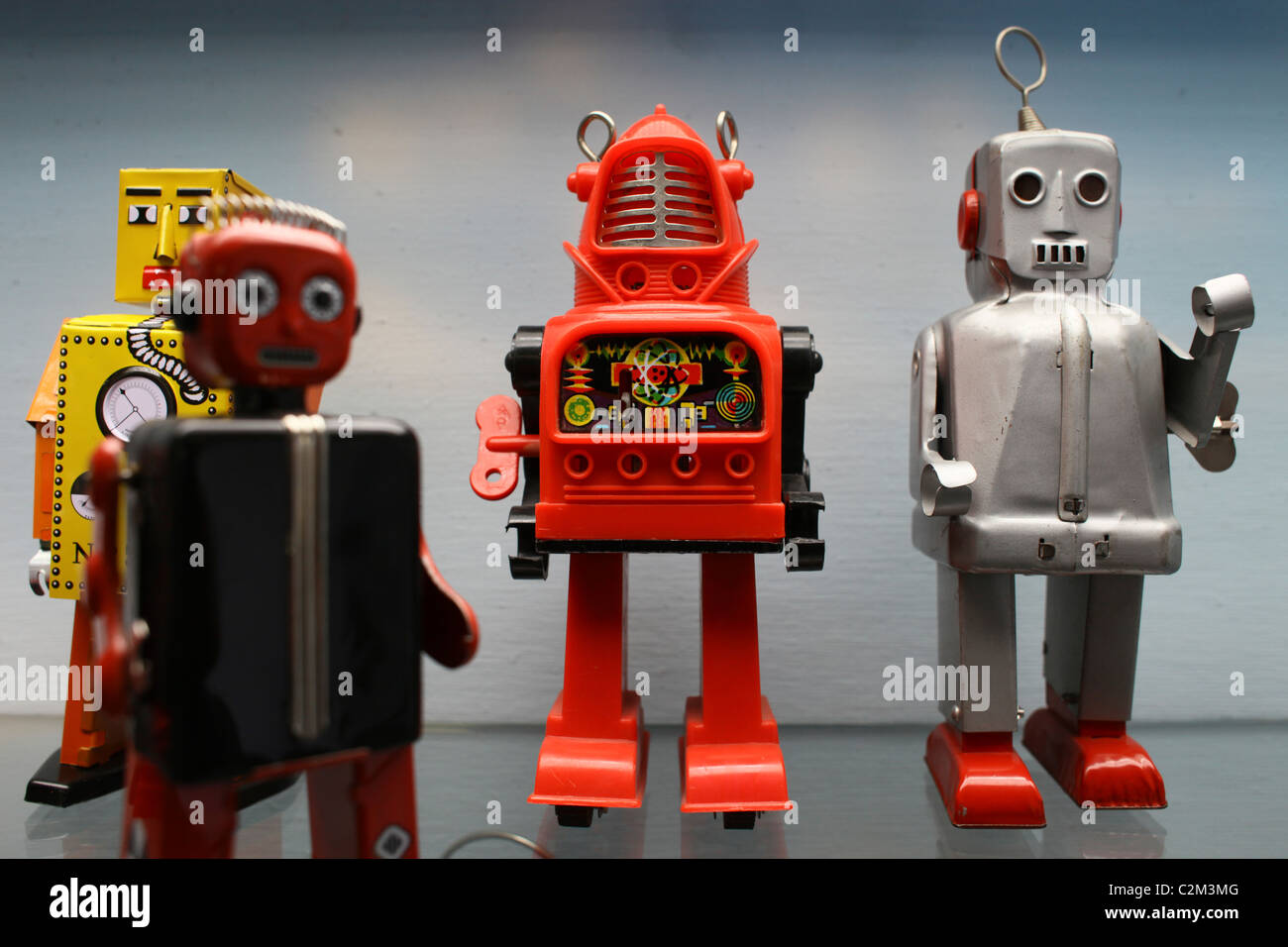 Robot toys displayed at the toy museum in Prague Czech Republic Stock Photo