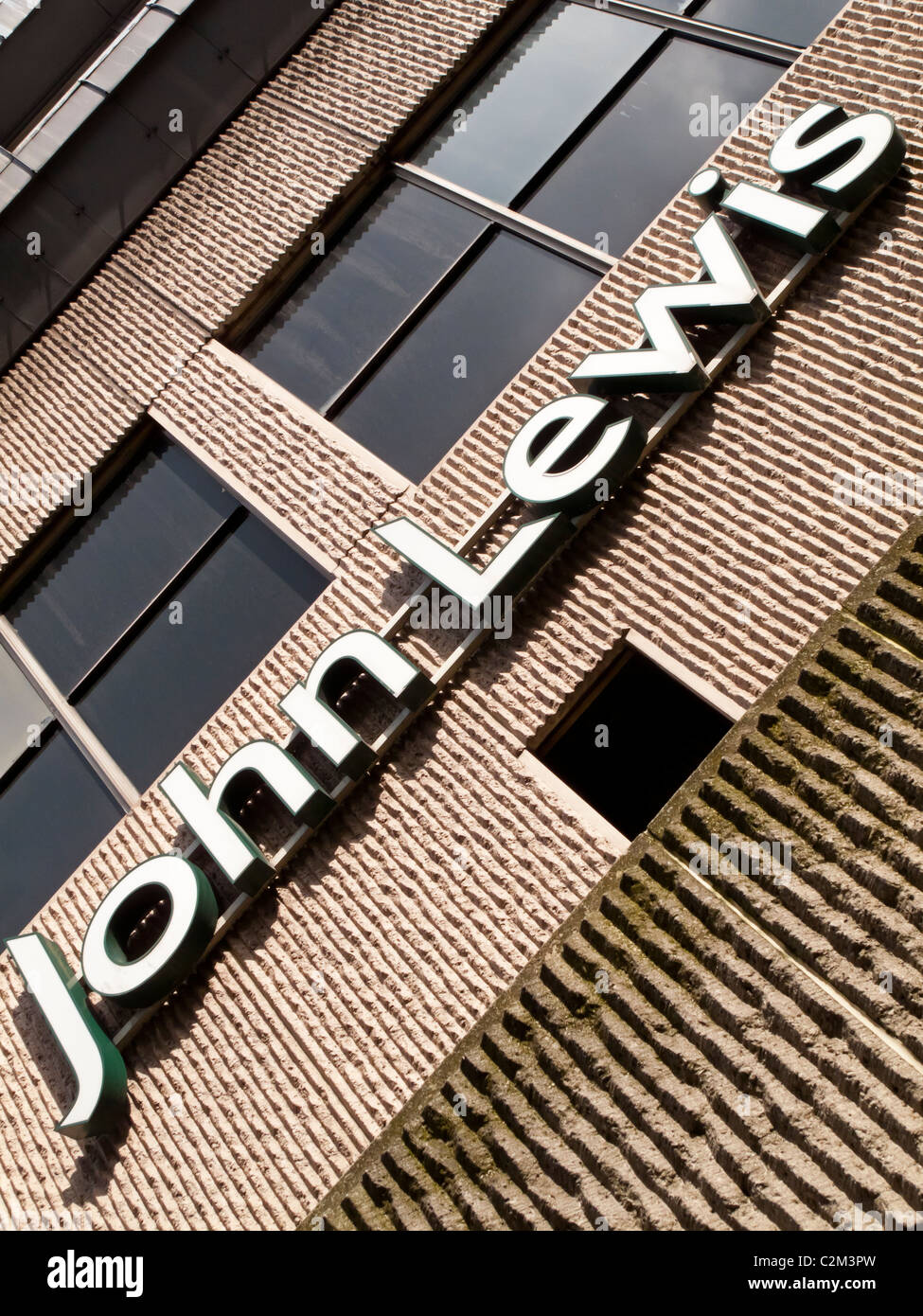 Sign outside a branch of the British John Lewis department store chain belonging to the John Lewis Partnership Stock Photo
