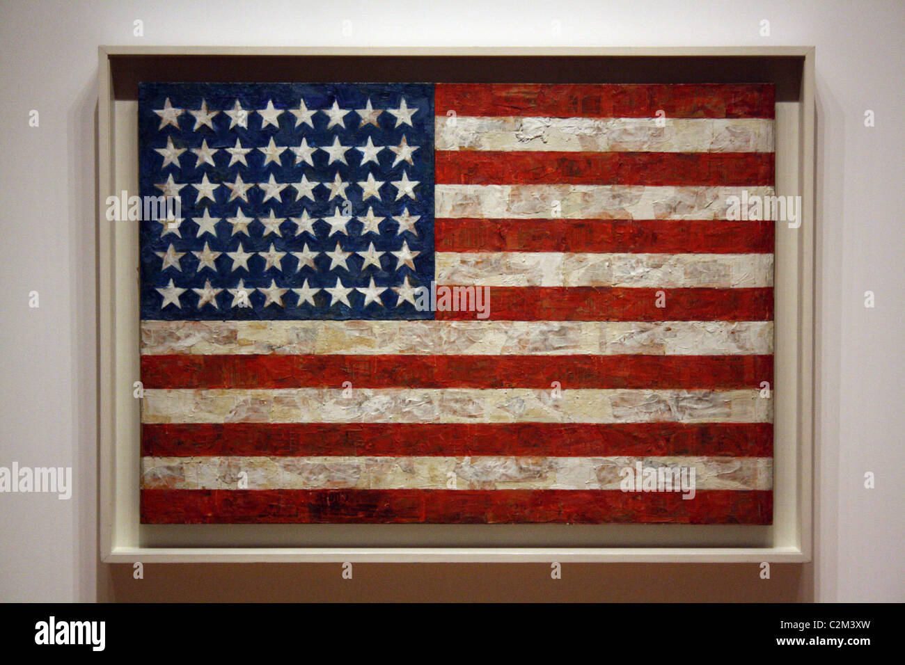 JASPER JOHNS' FLAG MUSEUM OF MODERNT ART NEW YORK USA 12 October 2010 Stock Photo