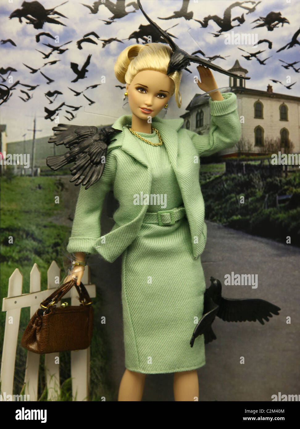 Alfred Hitchcock's THE BIRDS Barbie Doll displayed at the Toy Museum in  Prague Czech Republic Stock Photo - Alamy