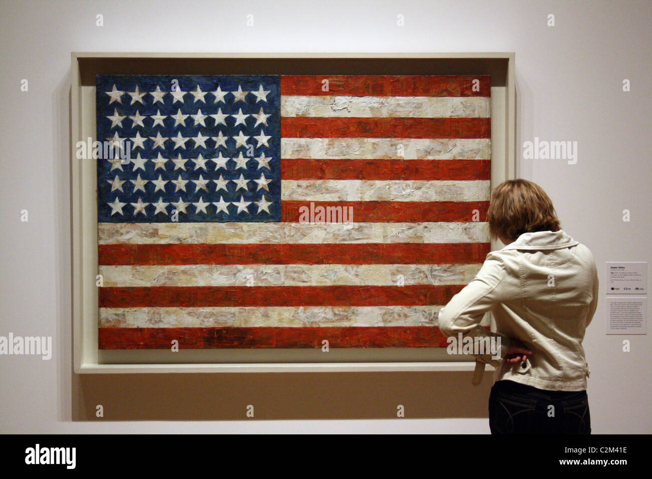JASPER JOHNS' FLAG MUSEUM OF MODERNT ART NEW YORK USA 12 October 2010 Stock Photo