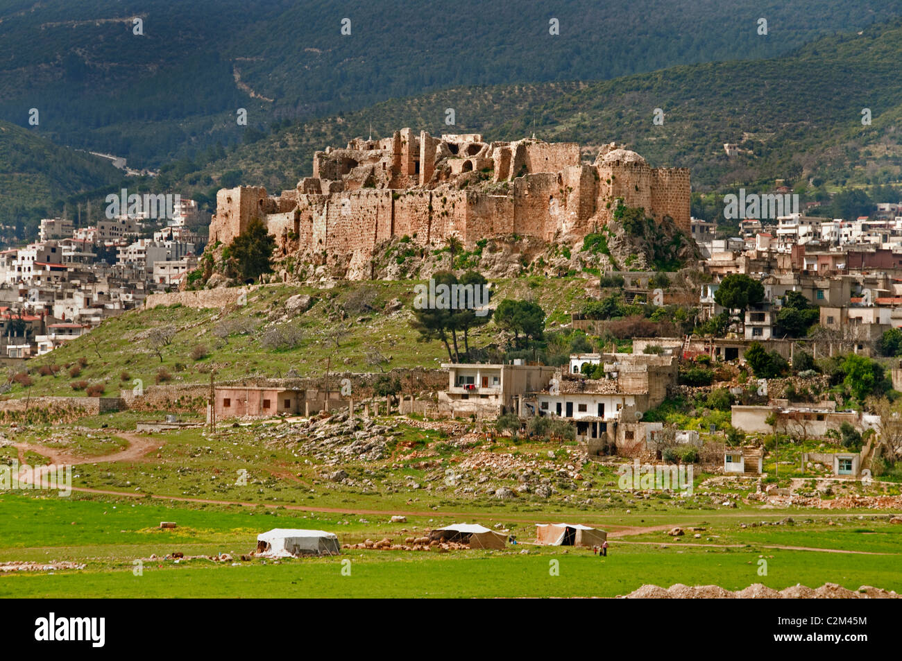Qalaat Misyaf Castle Assassin Castles Syria Syrian Middle East Stock Photo