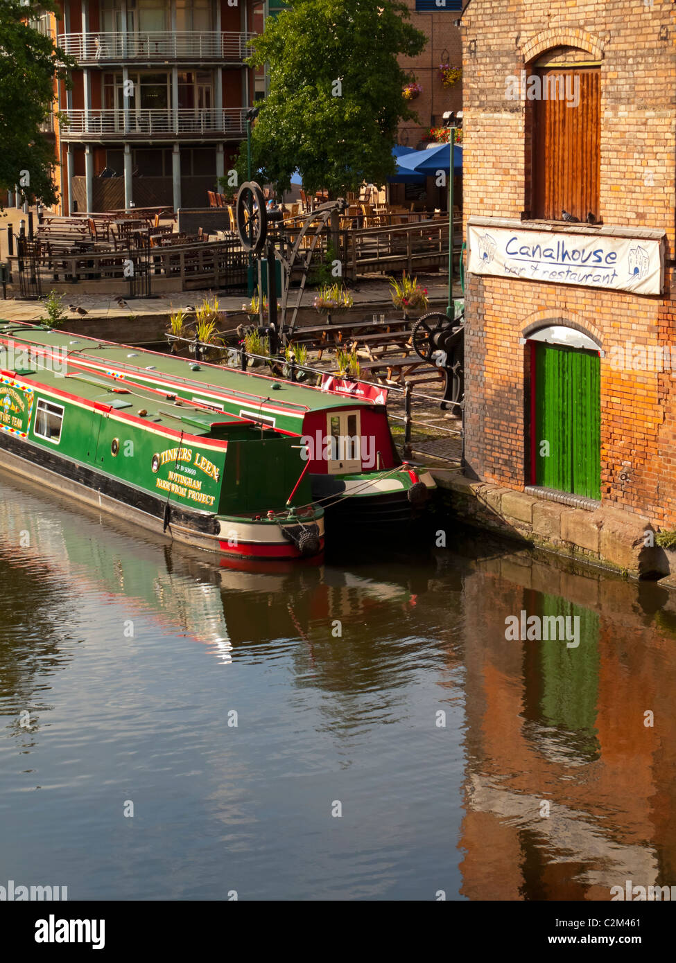 Barge in Nottingham city centre canal England UK Stock Photo