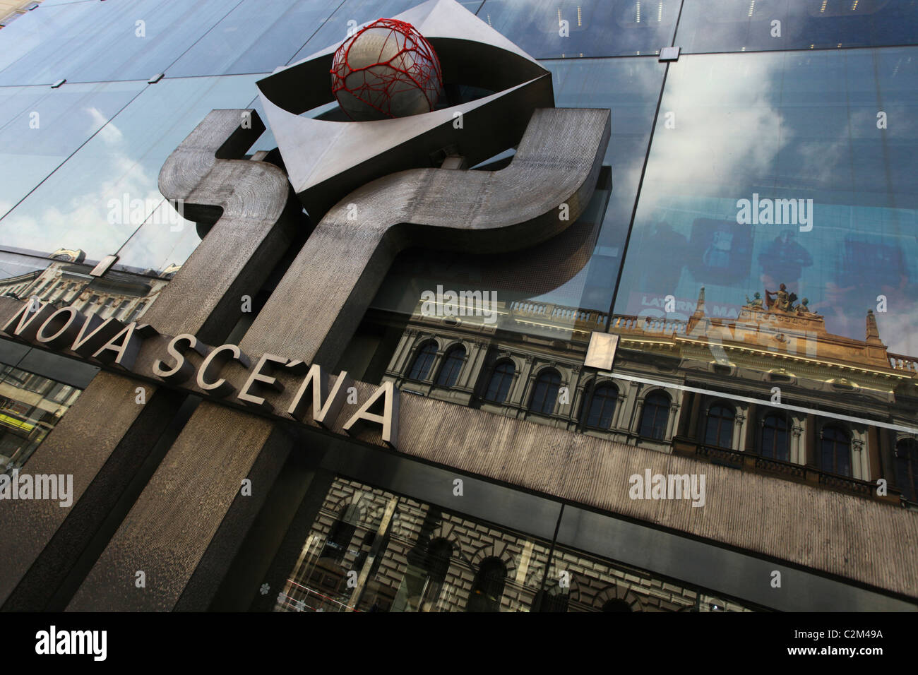 Exterior of the new stage auditorium of the Nova Scena National Theatre Narodni Divadlo in Nove Mesto Prague Czech Stock Photo