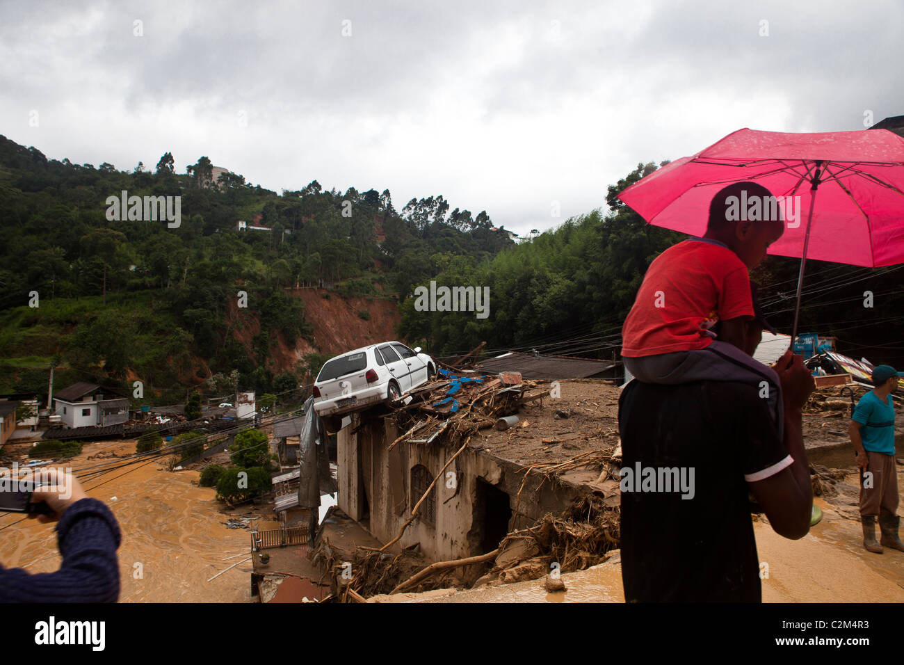 January 2011 Nova Friburgo flooding, Rio de Janeiro State, Brazil Stock Photo