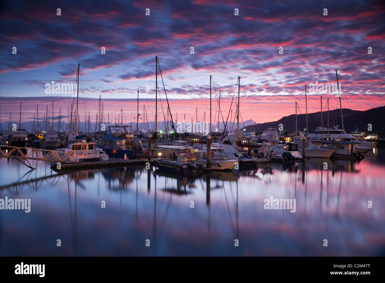 Marlin Marina at twilight. Cairns, Queensland, Australia Stock Photo