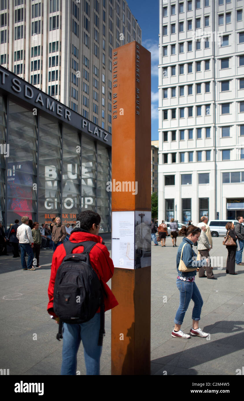 A Berlin Wall information column at the Potsdamer Platz, Berlin