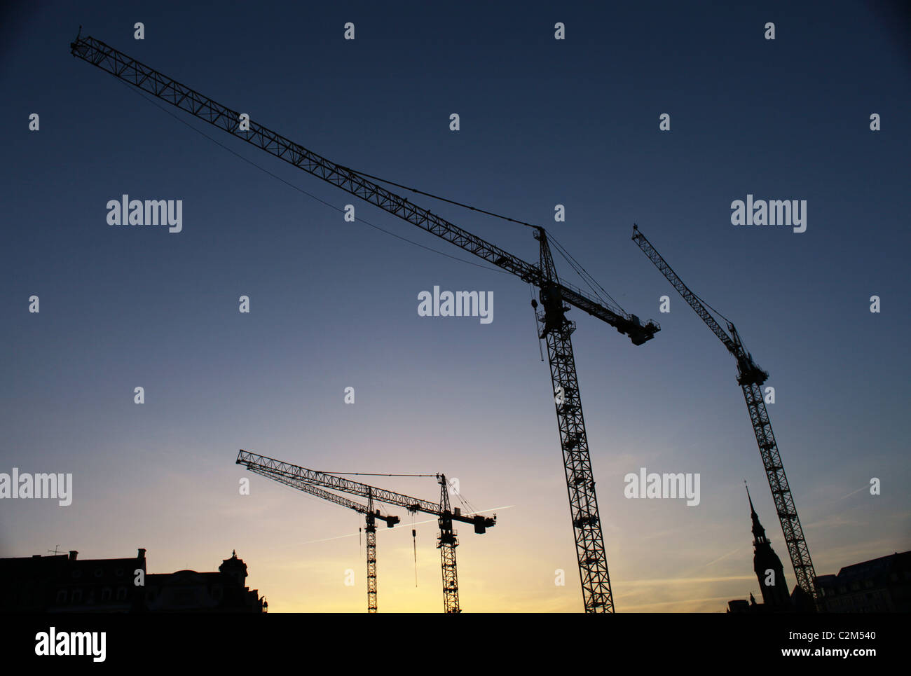 Construction site in downtown Leipzig Saxony Germany Stock Photo