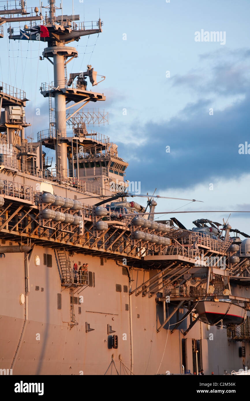 The USS Essex - an amphibious assault ship. Cairns, Queensland, Australia Stock Photo