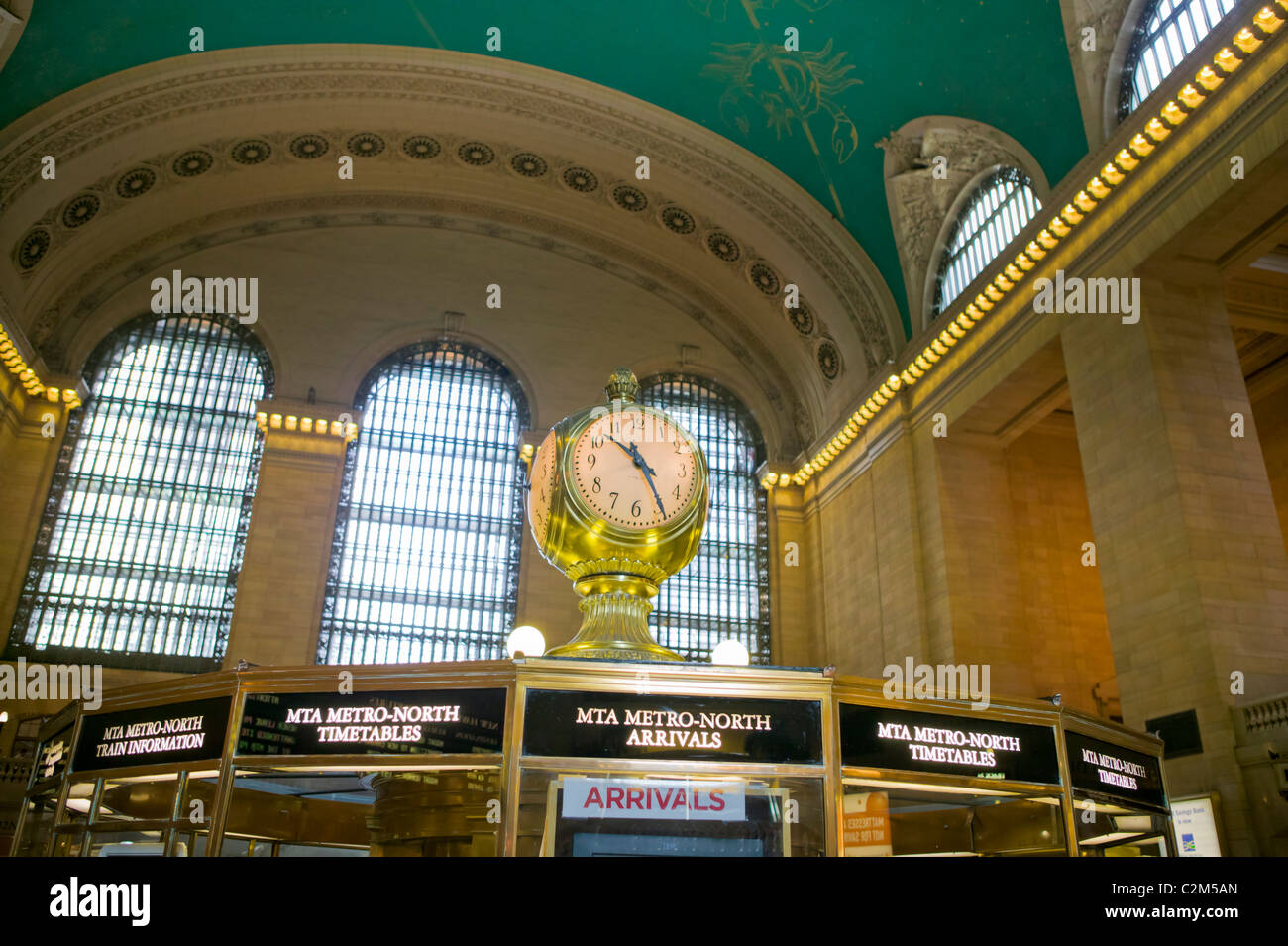 Grand Central Terminal Information Booth and Clock Stock Photo
