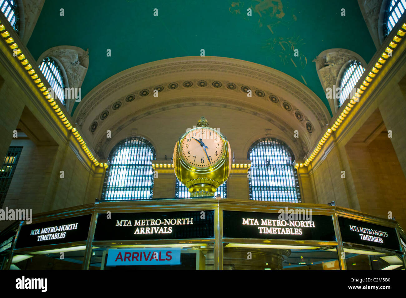 Grand Central Terminal Information Booth and Clock Stock Photo