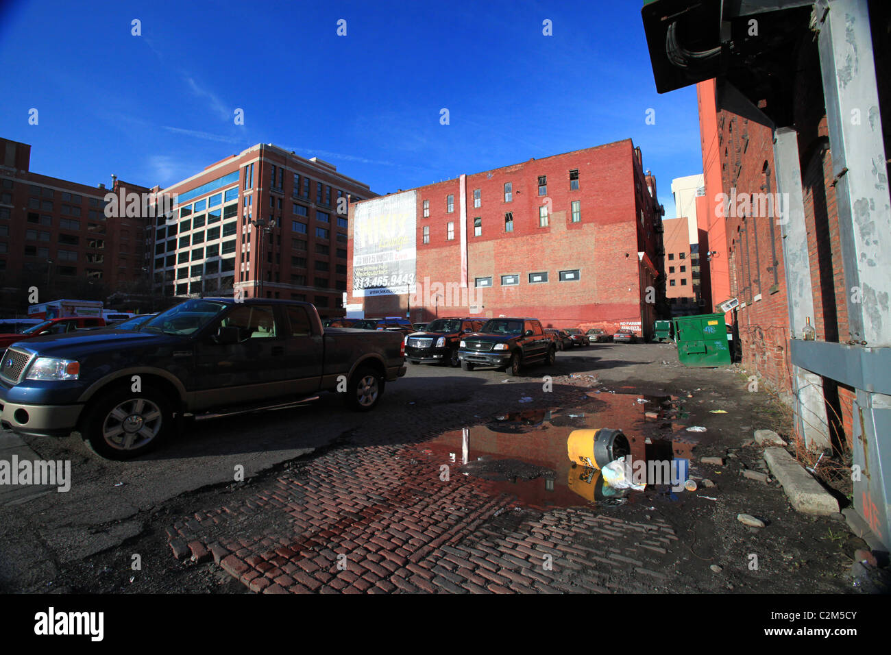 Dirty parking lot in downtown Detroit 2011 Stock Photo Alamy