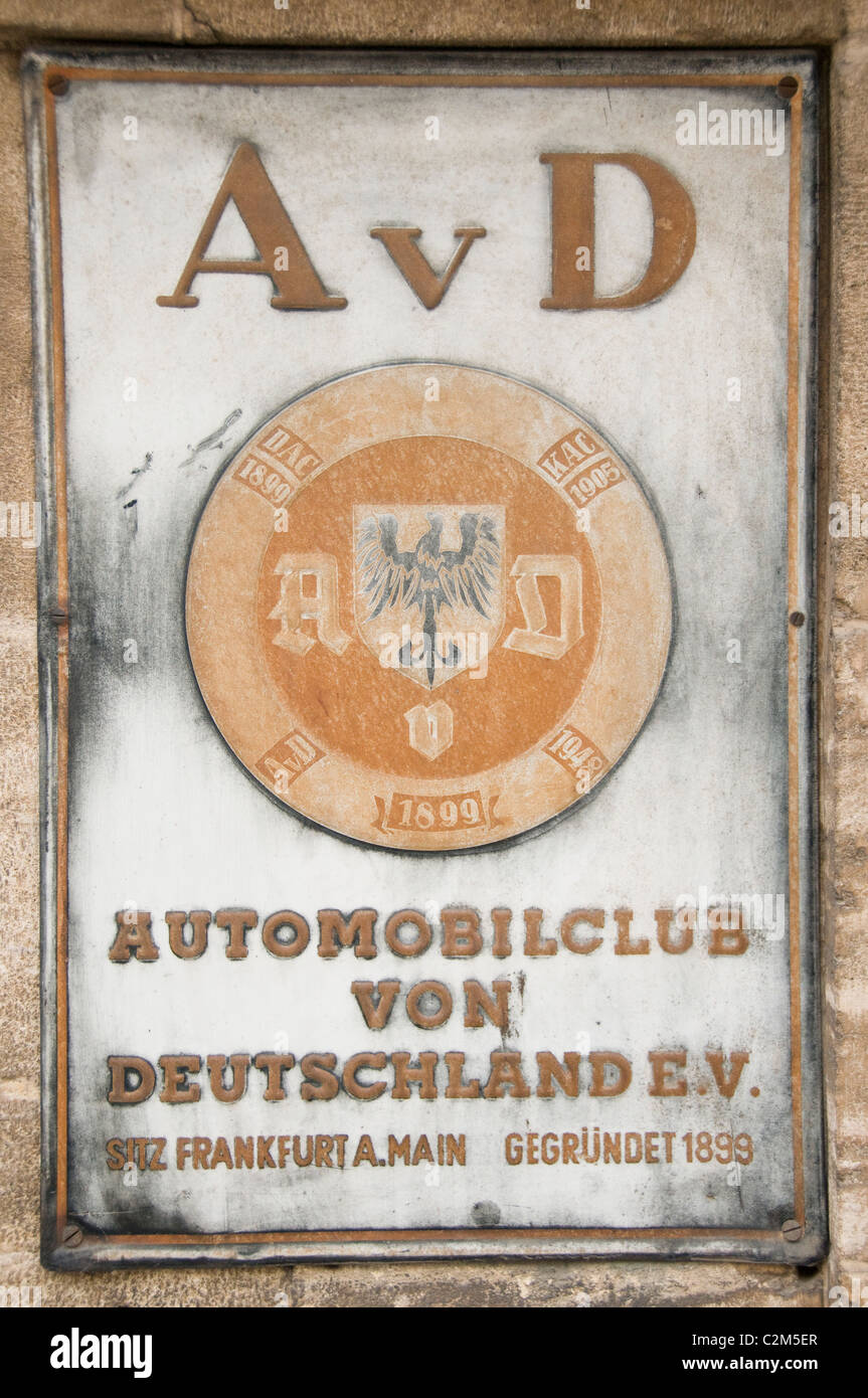 Automobilclub von Deutschland old billboard sign Automobile Club of Germany sign old billboard Stock Photo