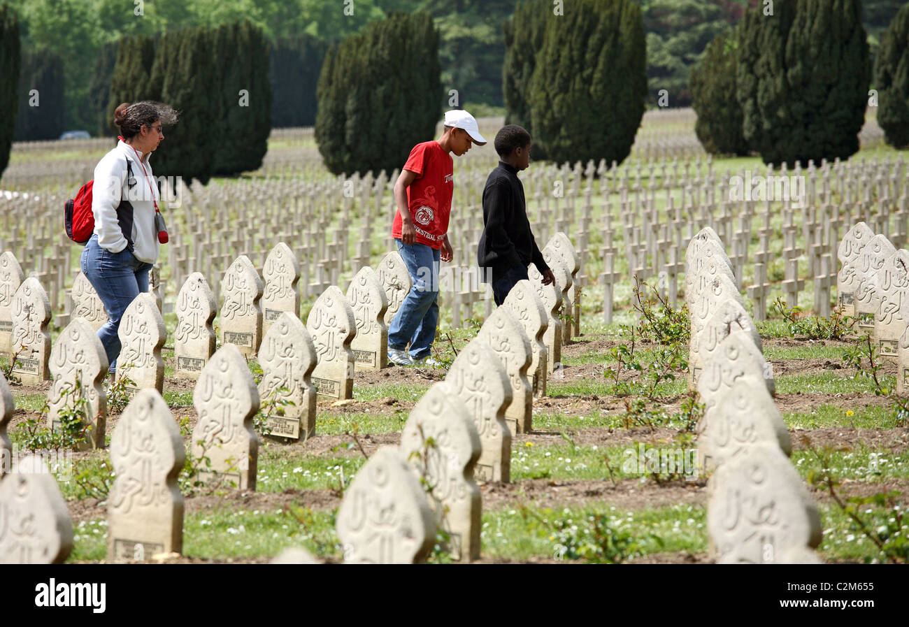 Tombstones of Muslim soldiers, Verdun, France Stock Photo
