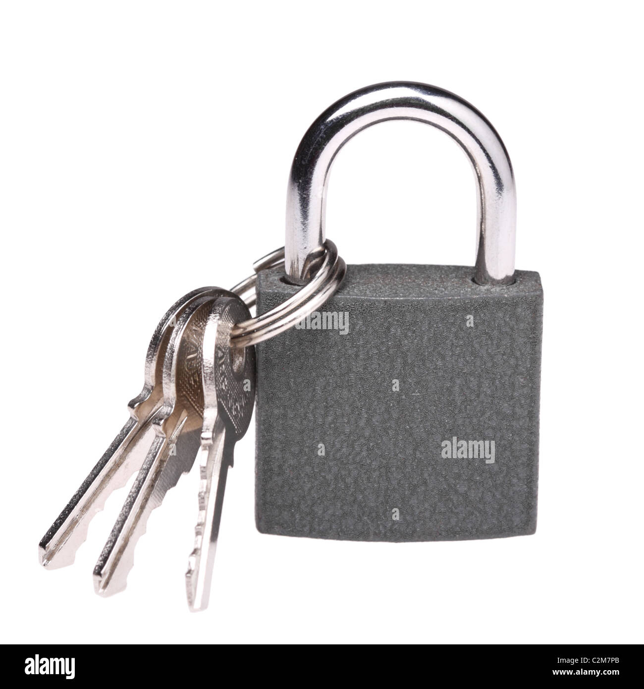 Padlock and keys isolated on white background Stock Photo - Alamy