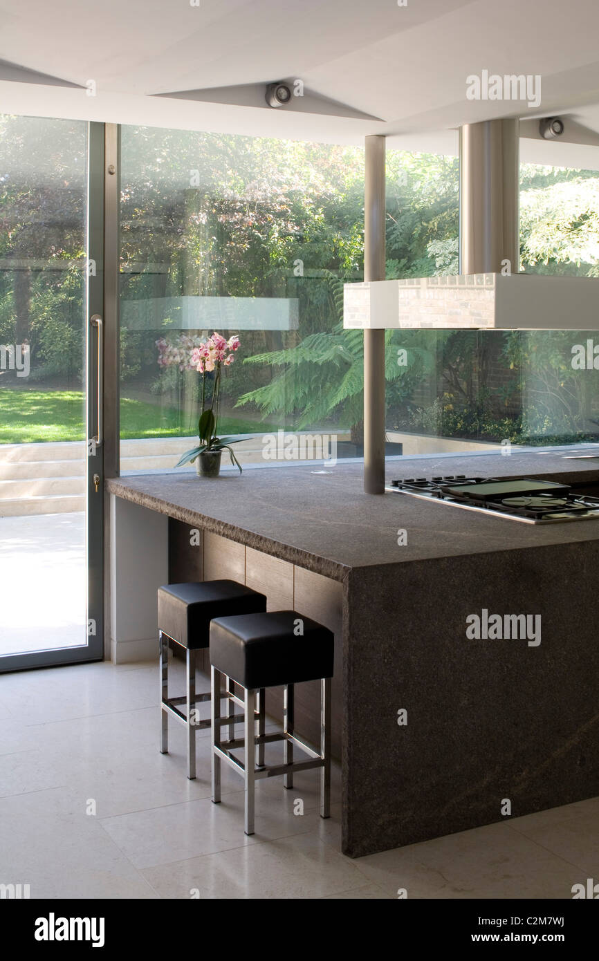 Pavilion extension, kitchen breakfast bar Stock Photo Alamy