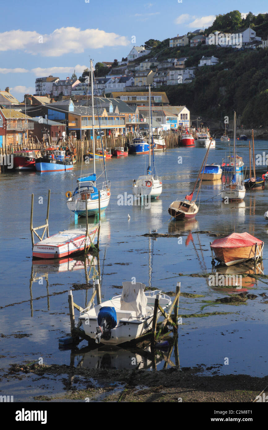 Boats moored at Looe in South East Cornwall Stock Photo