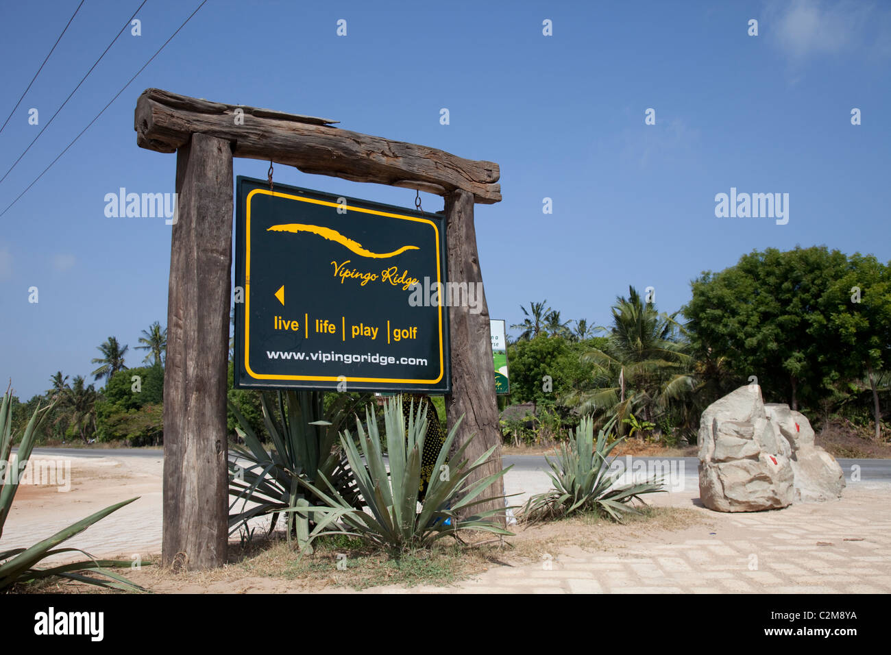 Signboard notice entrance Vipingo Ridge exclusive International Golf