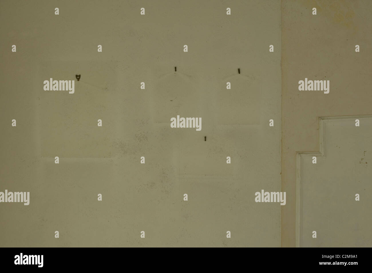 Picture hangings, abandoned house. Stock Photo