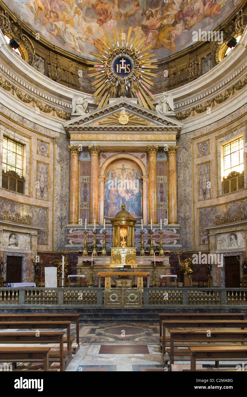 The main altar at Chiesa del Gesu, Rome. Stock Photo