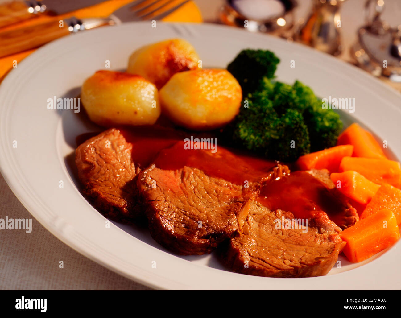 Roast Beef Dinner Stock Photo - Alamy
