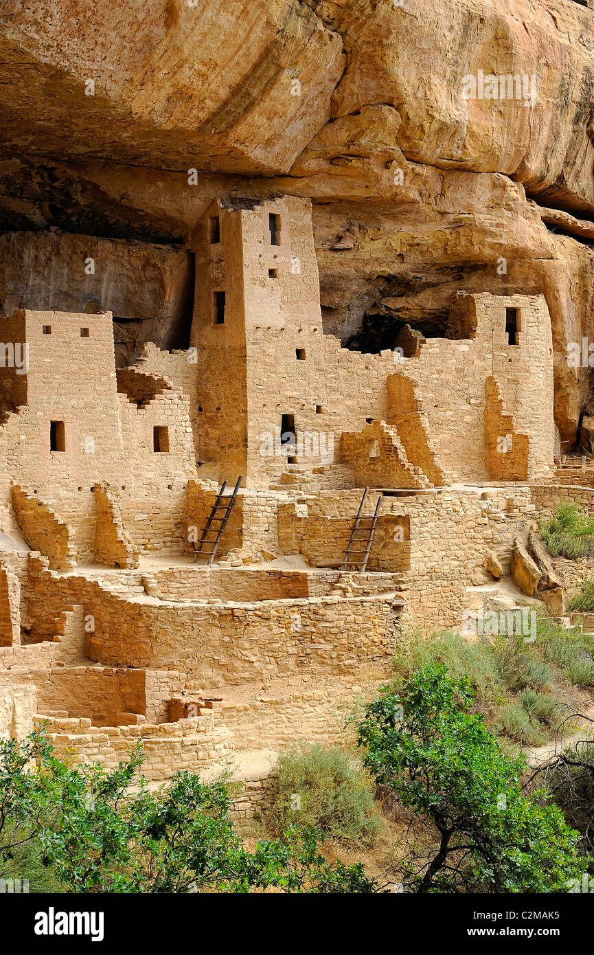 Cliff Palace, cliff dwelling in Mesa Verde National Park Stock Photo ...