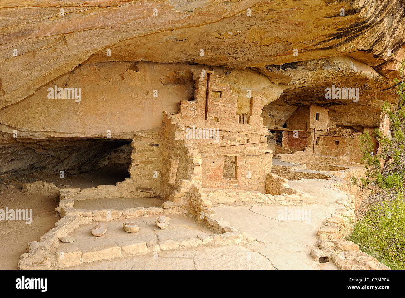 Dwellings in Balcony House, cliff dwelling in Mesa Verde National Park Stock Photo