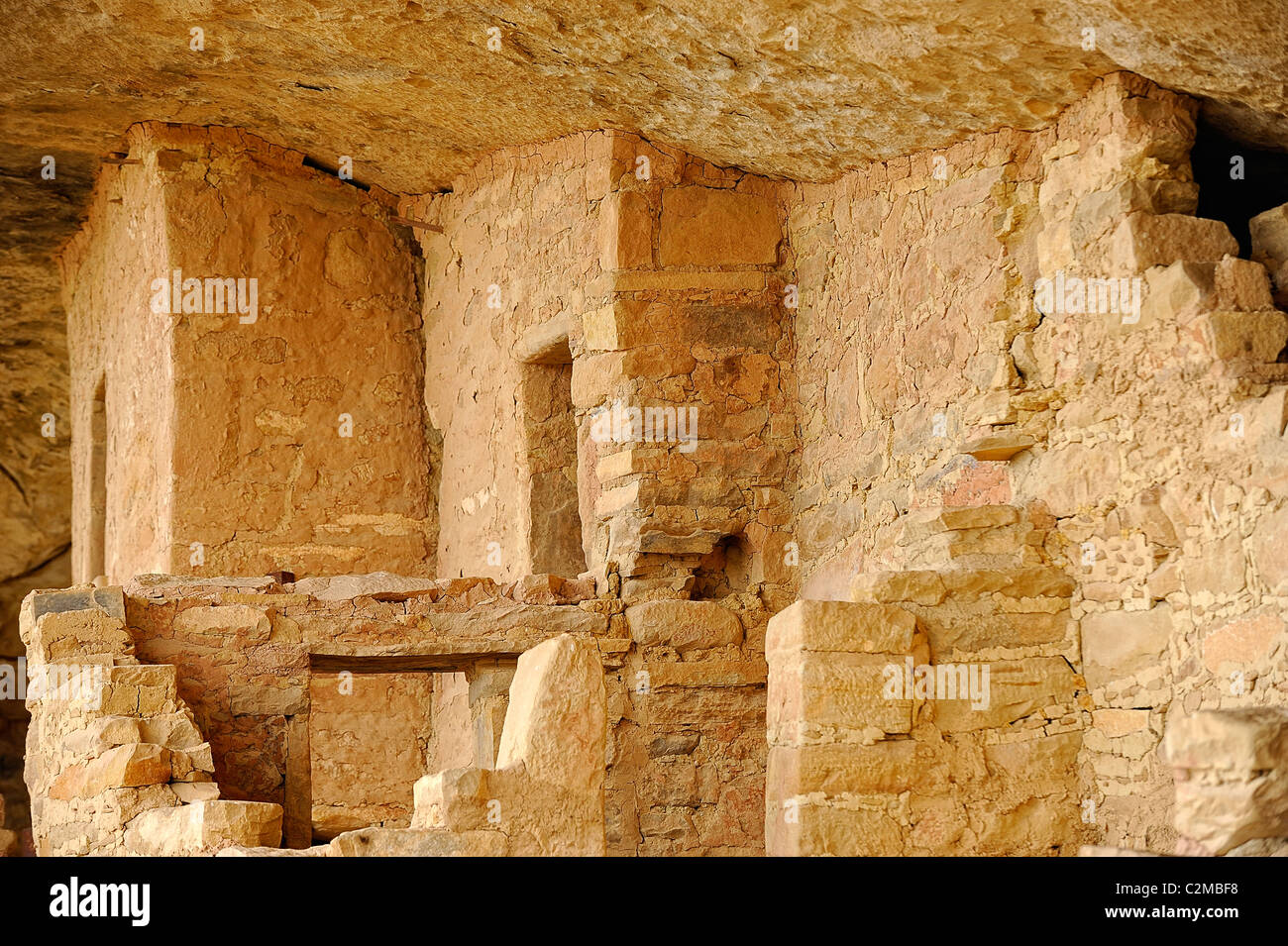 Dwellings in Balcony House, cliff dwelling in Mesa Verde National Park Stock Photo