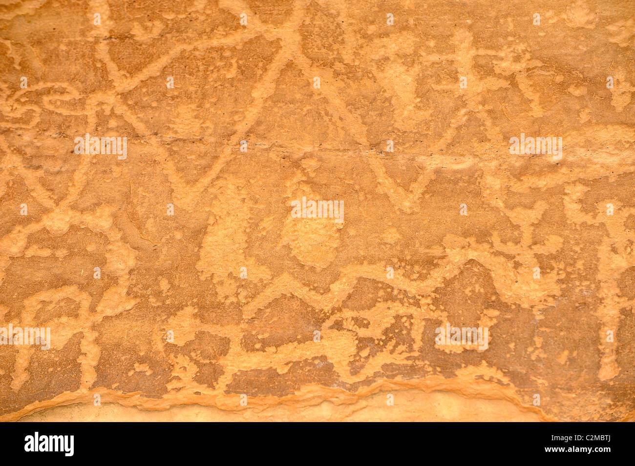 Petroglyph's engraved on a rock surface, Mesa Verde National Park Stock Photo