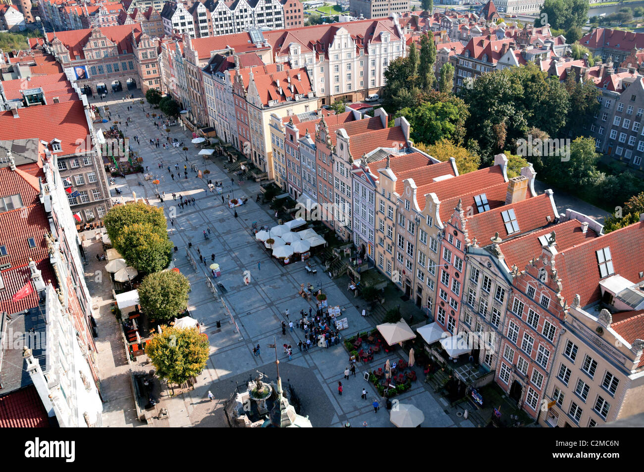 Streetscape of Długa, Gdansk Stock Photo