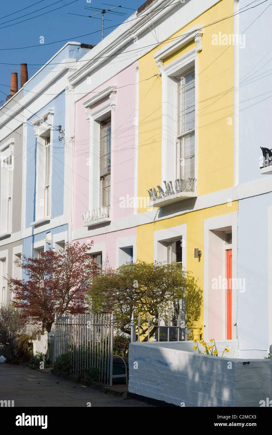 Pastelcoloured row houses, Kentish Town, London Stock Photo Alamy