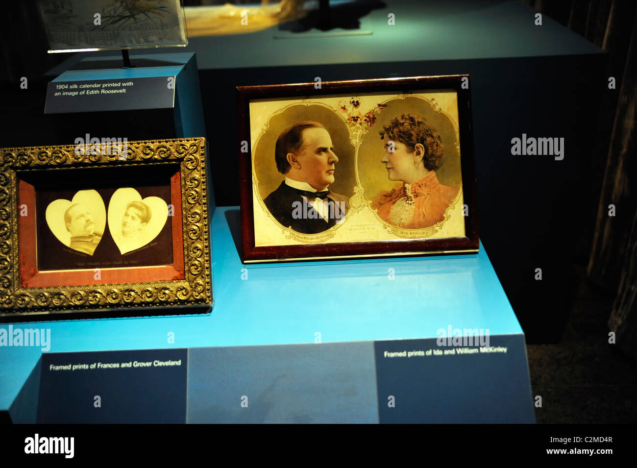 American HIstory Museum ,  First Lady's Section, Frances Grover McKinley and President William McKinley Portraits Stock Photo