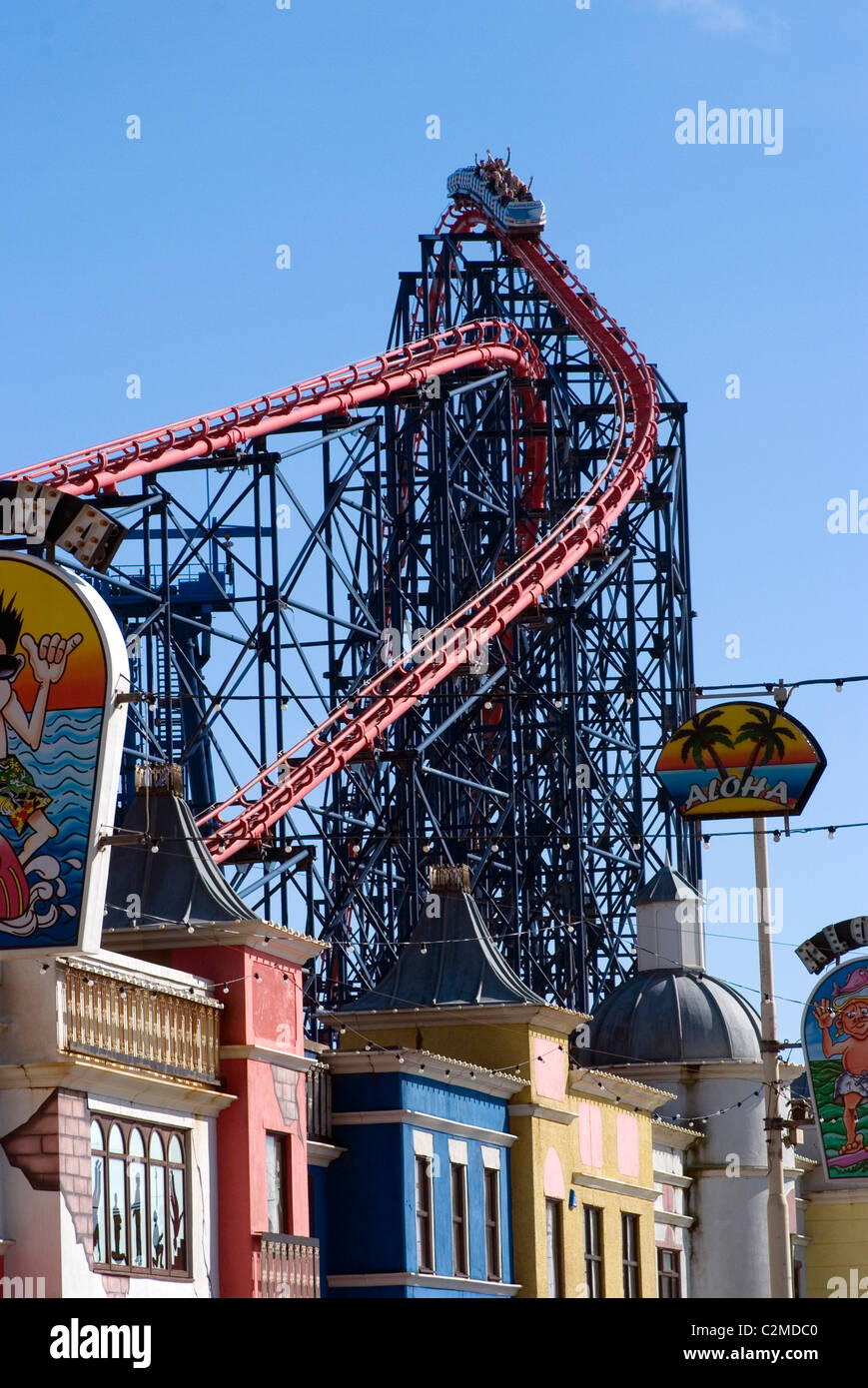 The Big One, the 235ft roller coaster (Europe's largest) at Pleasure Beach, Blackpool, England. Stock Photo