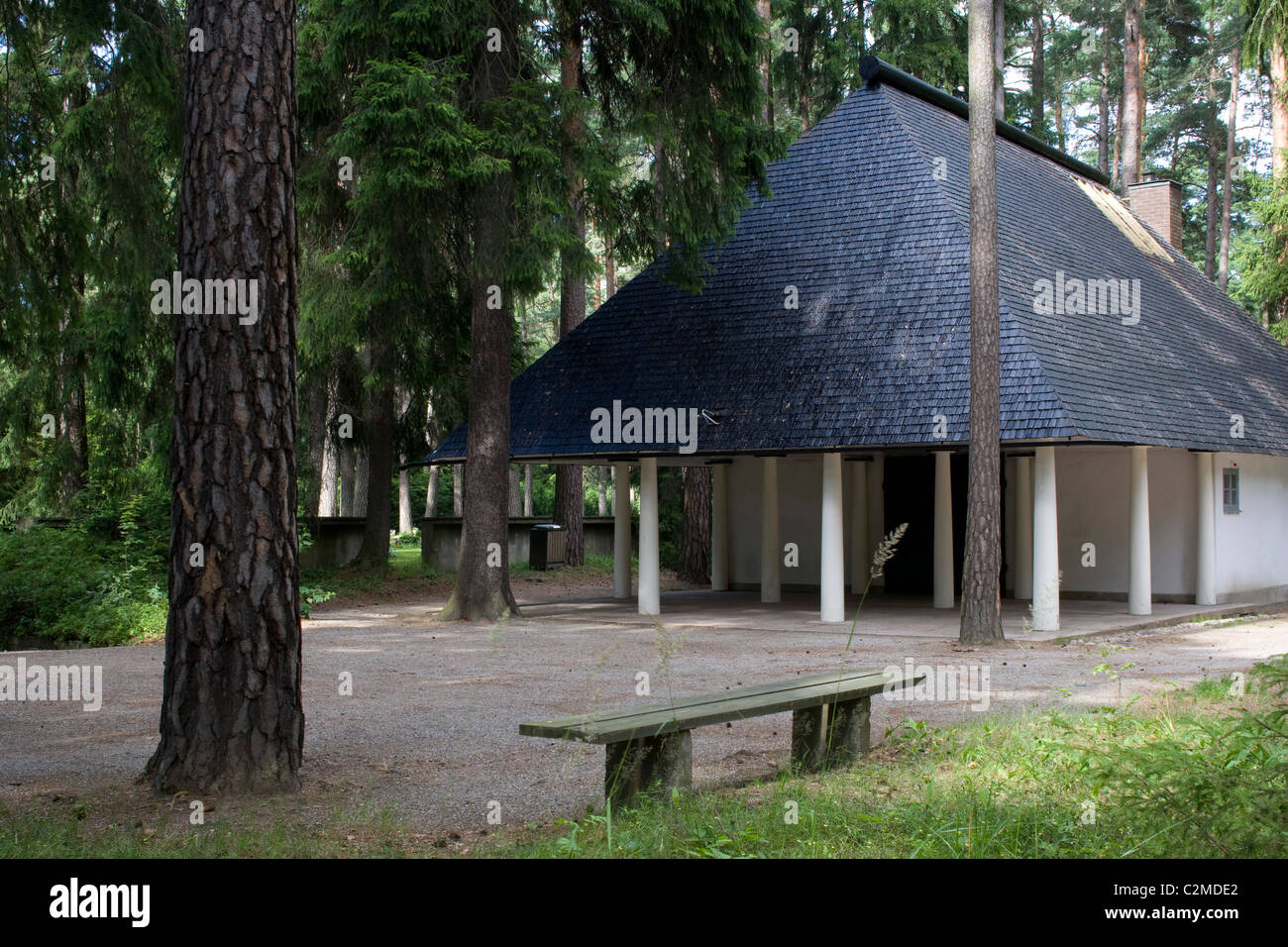 The Woodland Chapel, The Woodland Cemetery (Skogskyrkogarden), Stockholm. Stock Photo