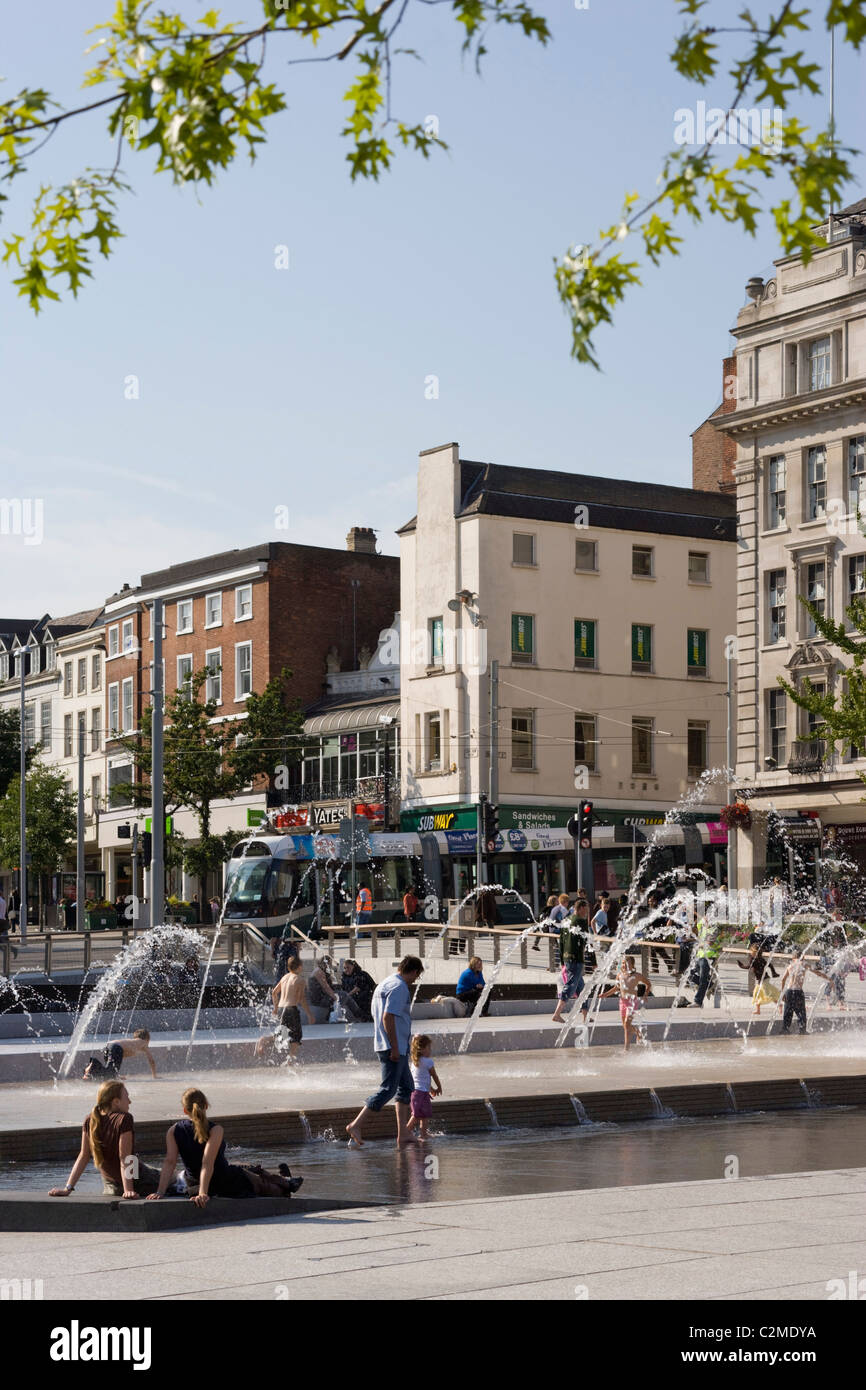 Old Market Square, Nottingham, England. RIBA Award winning redevelopment. Stock Photo