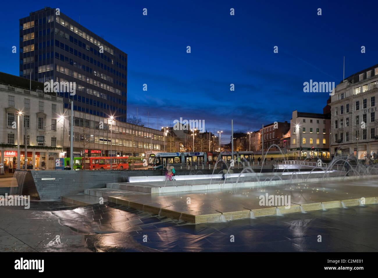 Old Market Square, Nottingham, England. RIBA Award winning redevelopment. Stock Photo