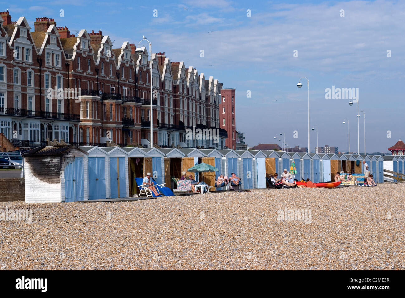 Beach huts, Bexhill-on-Sea, East Sussex, England Stock Photo