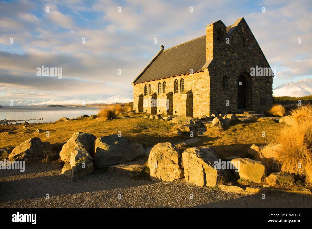 Evening light on The Church of the Good Shepherd, built in 1935, the