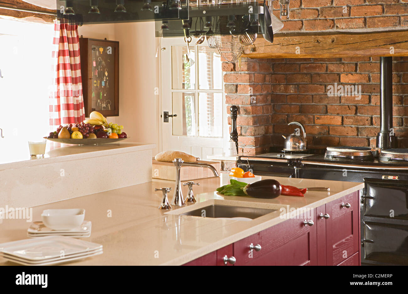 Farmhouse kitchen in Upper Denby, Huddersfield, Yorkshire Stock Photo