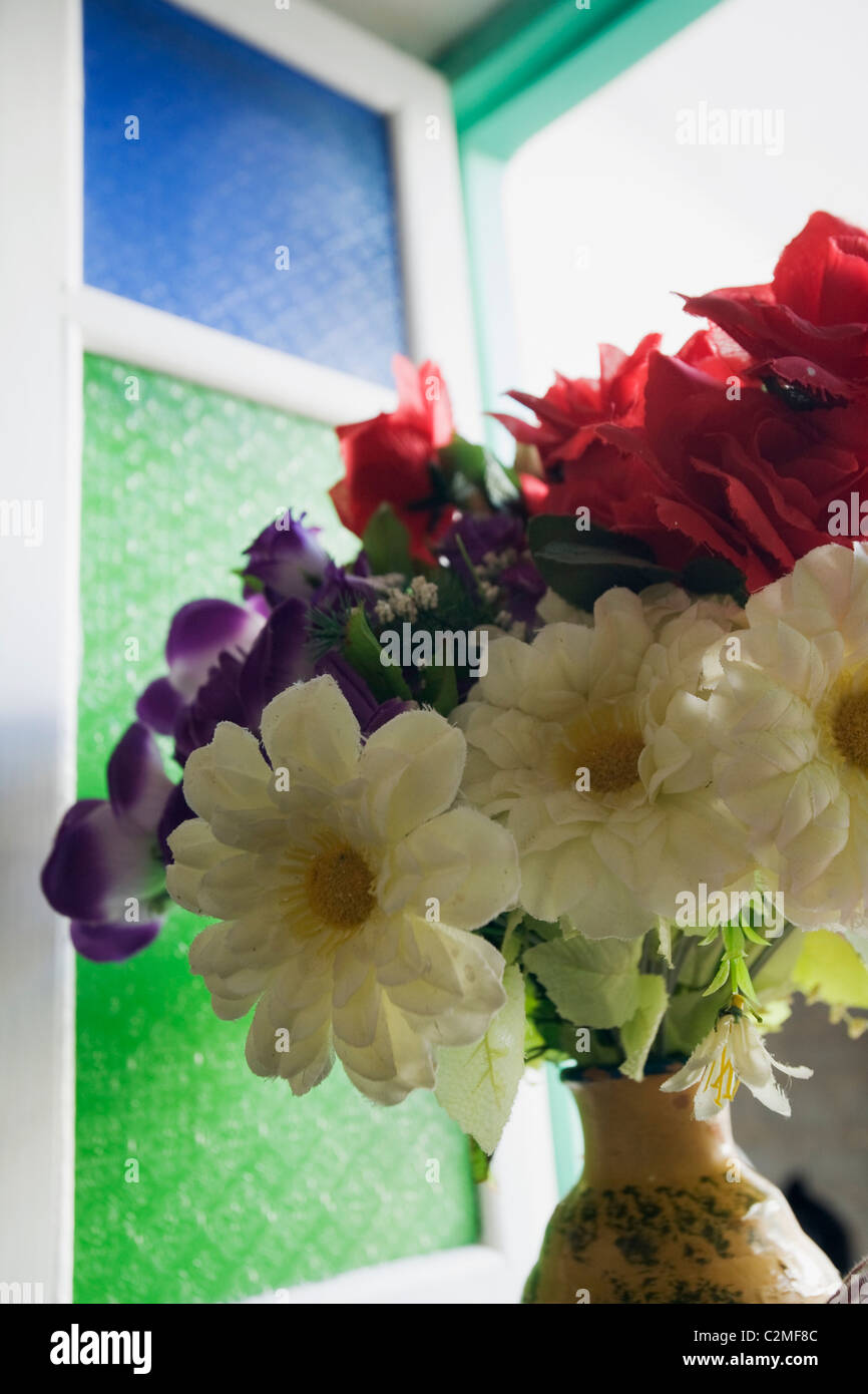 Flower Vases With Artificial Flowers Stock Photos Flower Vases