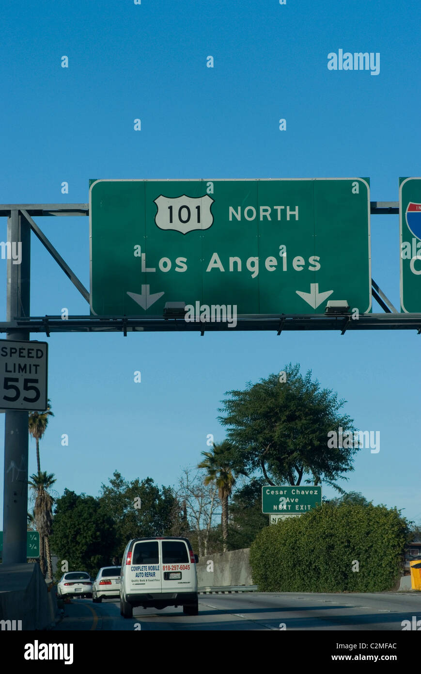 5 & 101 freeways, LA, CA Stock Photo